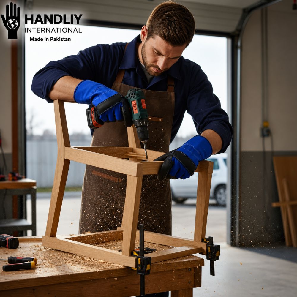 Furniture Hide Grain Leather Gloves - Image 4